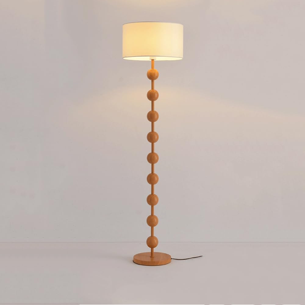 Chinese Vintage Wabi-sabi Torchiere Floor Lamp - H61” Metal Fabric Reading E27 Standing Lamp for Living Room Sofa Side, Bedroom Bedside, Corridor Backdrop, Dining Room, Cafe Lighting Fixture