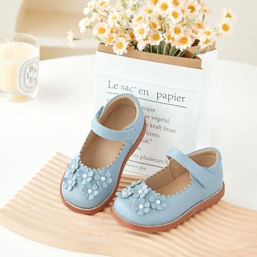 Image of GINFIVE Toddler Girls Dress Shoes Little Kids Flats School Mary Janes Shoes