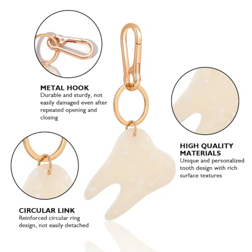 Novelty Keychain with Gold Metal Hook, Pink and Clear Design for Women Girls Gift