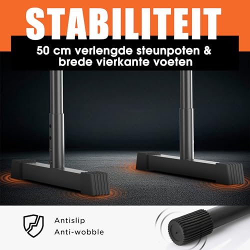 DH FitLife Dip Bars | Dip Stang & Verstelbaar Dip-Station 80-90 cm | Parallettes voor Calisthenics en Krachttraining | Stabiel en Veilig | Indoor en Outdoor Fitnessapparatuur - Afbeelding 4