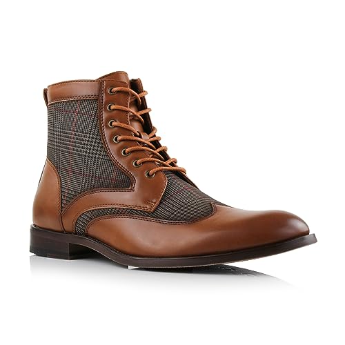 Ferro Aldo Gideon MFA806087 Men's Wing-Tip Plaid Dress Boots