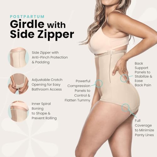 Bellefit Girdle with Side Zipper Natural Birth Compression Garment, Postpartum Essentials3