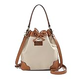 Montana West x Lee Bucket Bag for Women Drawstring Hobo Purses Crossbody Shoulder Handbags with Detachable Straps Beige, LEE53-003TN