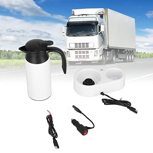 Tetera eléctrica portátil para auto 800ml blanca miniatura 6
