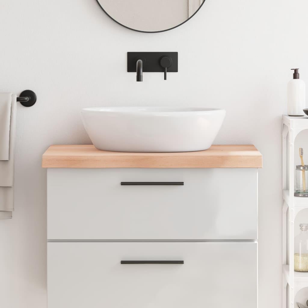 Encimera de baño encimera baño Madera encimera Cocina Madera para baño Muebles Madera Maciza sin Tratar 80x50x6 cm