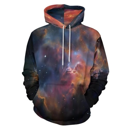 Sweat à capuche 3D nébuleuse noire pour un look streetwear original et ample