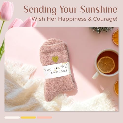 Image of American Trends Fuzzy Socks for Women in Gift Box, Ultra-Soft Cloud Sleep Socks Gifts for Women, Ready to Gift
