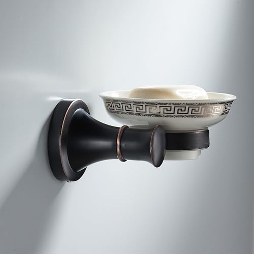 Image of Black Bathroom Soap Dish Holder Wall Mounted Bathroom Hardware Accessories,Oil Rubble Bronze