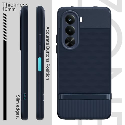 Image of Pikkme Back Cover for Realme P4x 5G Camera Protection 3D Hexa Cube Design Silicone Protective Bumper Case (Blue)