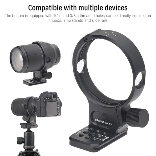 Support de trépied pour objectif T28-300mm Akozon avec plaque rapide et double filetage