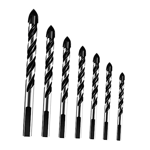 VILLCASE Tile Drill Bits Kit 7pcs Alloy Hole Puncher for Electric Bench Percussion Drills Marble Glass Ceramic Concrete