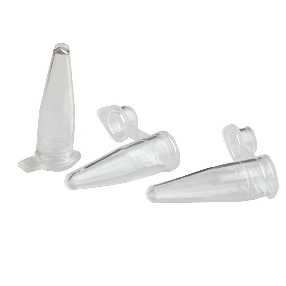 1000 Piece 0.2 ml Tiny Microcentrifuge Tube Graduated Holder Vial Tiny Container with Snap Cap, Clear EP Tube for Tiny Seeds Pollen Liquid Storage