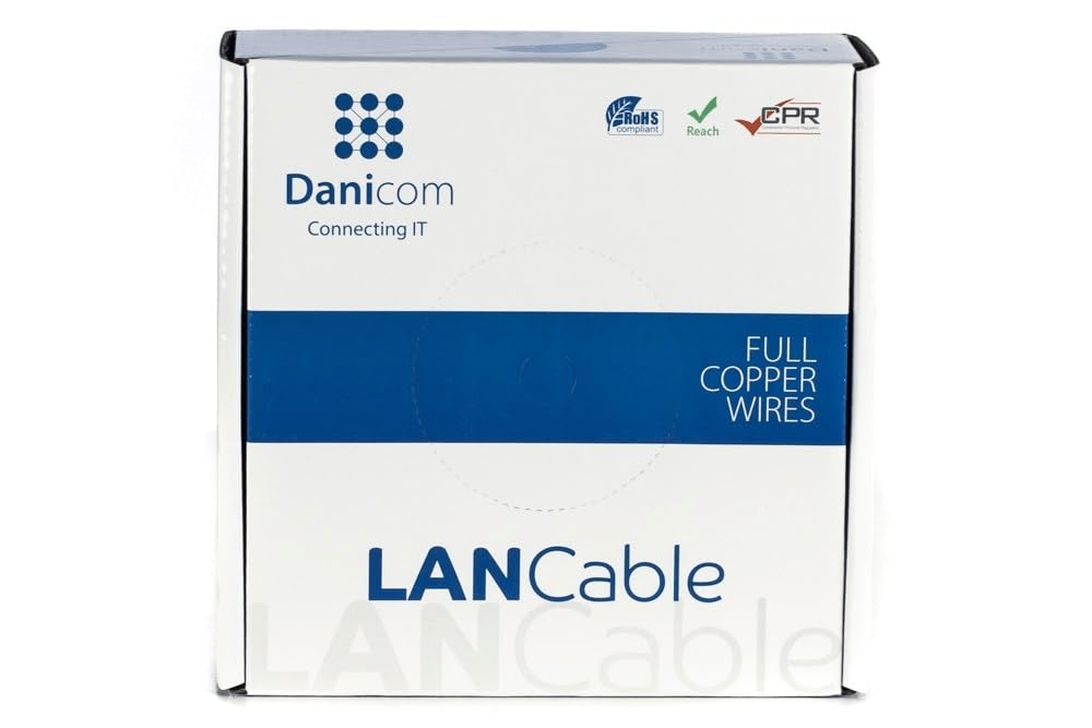 Cable flexible CAT6A S/FTP de 50 m en rollo - PVC (Fca)