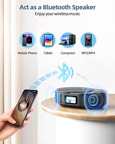 Feleman BP-2211-05 Cd Player Portable, Feleman Upgraded 2 In 1 Portable Cd Player & Bluetooth Speaker thumb #4