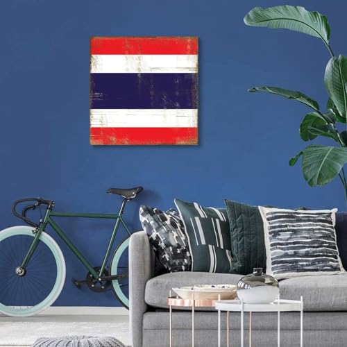 Lienzo de la bandera de Tailandia vintage en alta calidad para salón o baño 7