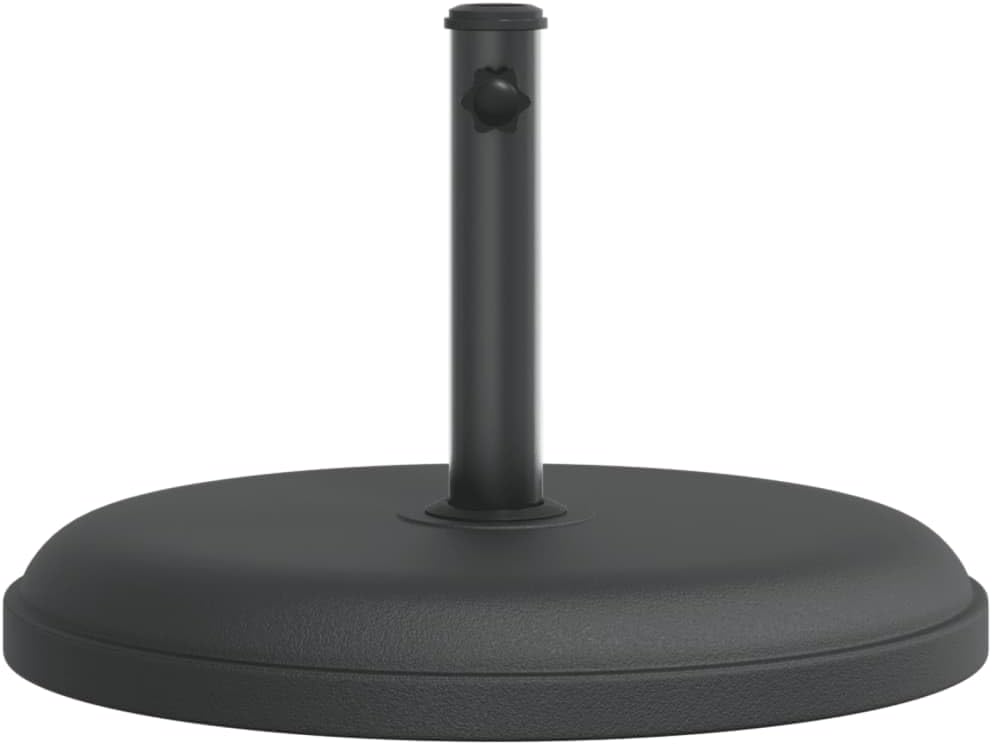 vidaXL Parasol Base - Round Concrete-Filled Plastic Umbrella Stand for 1.3"/1.4"/1.5" Poles - Black, 19.5"x12.6", 55.1 lb