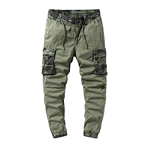 GYSAFJ Camouflage Print Men Harem Pants Casual Loose Outdoor Tactical Army Pants 665 Army Green 28