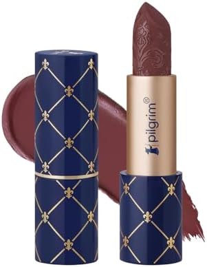 Pilgrim Oh So Crème! Bullet Lipstick | Silky-Matte Finish | Highly Pigmented and Long Lasting | Enriched with Exotic French Grape Seed Oil | (Nude Café-02)