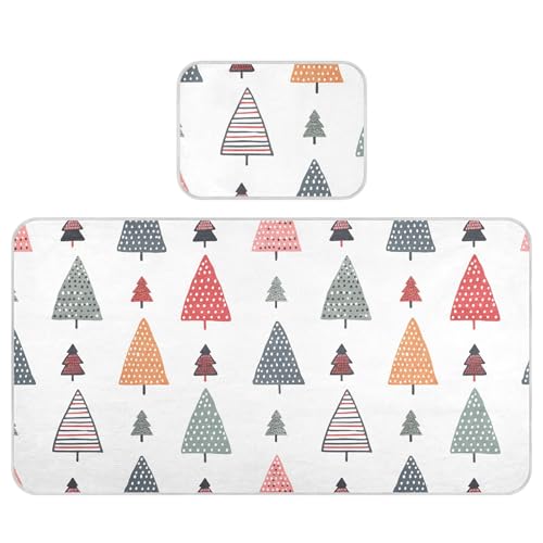Takiito Modern Christmas Trees Baby Cooling Mattress Pad, Soft & Breathable Cooling Mat Keep Baby Cool in Summer 28x52 in, Nursery Essential