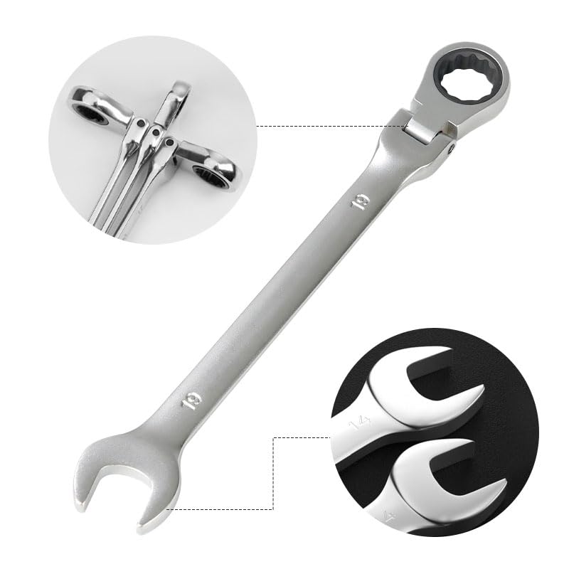 BroLuka Flex Head Ratchet Spanner 13MM Alloy Steel 72 Teeth 12 Point - Image 3