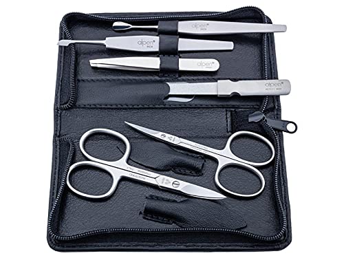 Alpen Maniküre-Set Art. 6822R mit Etui in verschiedenen Farben aus Edelstahl