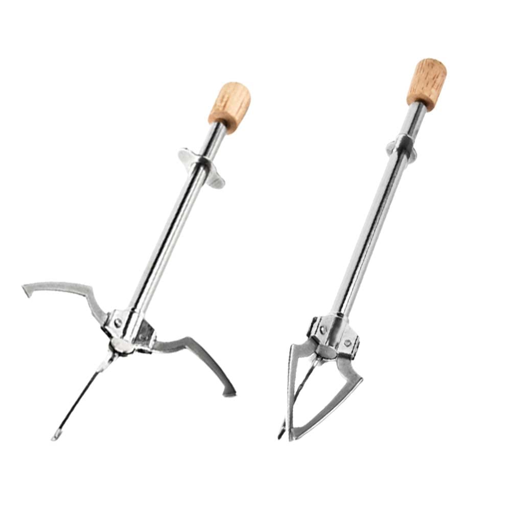 YRONG Telescopic Triangular food clip, for Ice Pickle Grabber Fork Olives Pickled Onions
