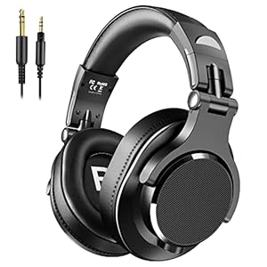 Bopmen Over Ear Hoofdtelefoon – Bedrade Studio Hoofdtelefoon met Shareport, Opvouwbare Headsets met Stereo Bass Geluid voor Monitoring Opname Toetsenbord Gitaar Amp DJ Mobiel, Zwart (Y71)