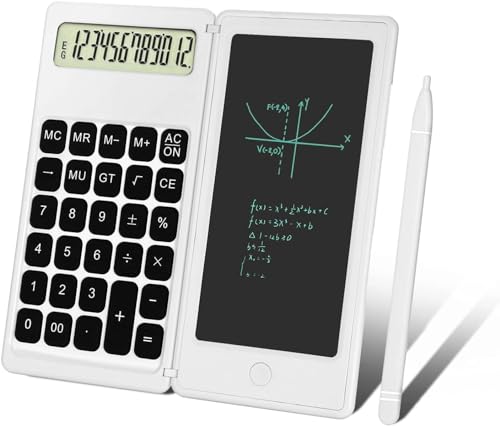 C5 E-Writer Katlanabilir Hesap Makinesi, Dijital Çizim Ekranlı, Beyaz