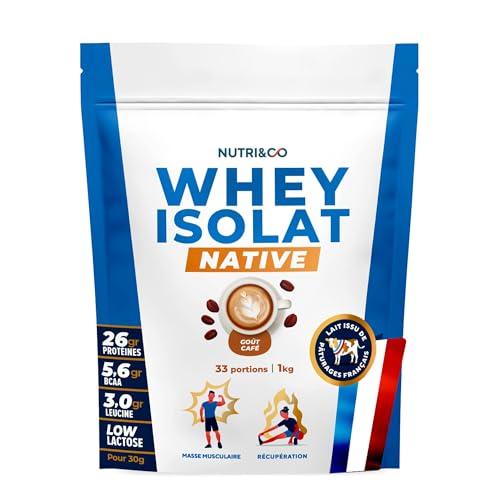 NUTRI & CO Whey Isolate Native - Jusqu’à 94% de Protéines - Pur L...