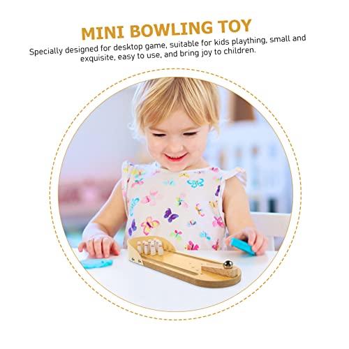 Mini bolos de madera Toddmomy interactivos con tacto suave para juego de escritorio 4