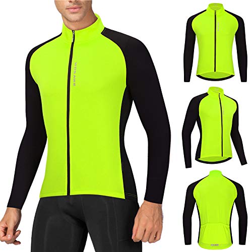 Jersey de ciclismo, Andoer Jérsei de ciclismo masculino respirável com zíper completo de mangas comp