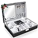 Todeco - Boîte à Montres et Bijoux, Présentoir à Montres et Bijoux - Dimensions: 30 x 20 x 8 cm - Matériau de la boîte: MDF - 8 montres, bijoux et miroir, Gris