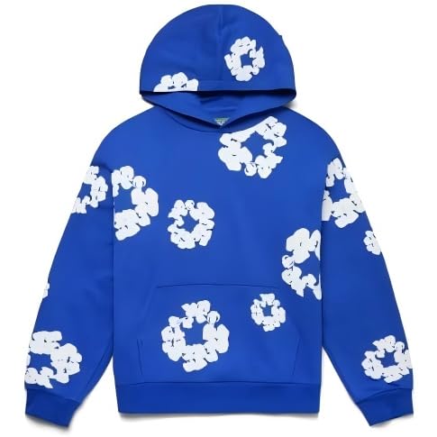 Graphic Hoodies Vintage Printed Hoodie Sweatshirt Casual Oversized Long Sleeve Streetwear Hooded Pullover Z1/M Royal Blue