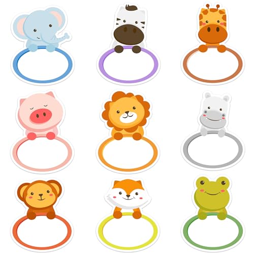 Wonmon 135 PCS Animal Name Tags Stickers, Adorable Jungle Animals