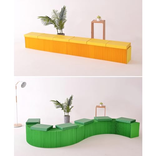 Tabouret en papier pliant avec coussin canapé banc extensible - 4