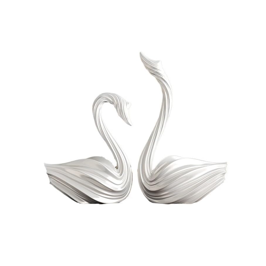 Sculpture cygne abstraite en résine haute qualité pour décoration salon élégante