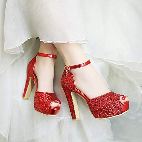NUANXIN Sequin High Heel Sandals4