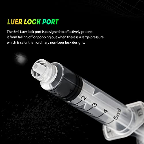 Image of 5ml Syringe 22 Gauge 1.2 inch Needle Lab Disposable Sample Syringes, 20 Pack
