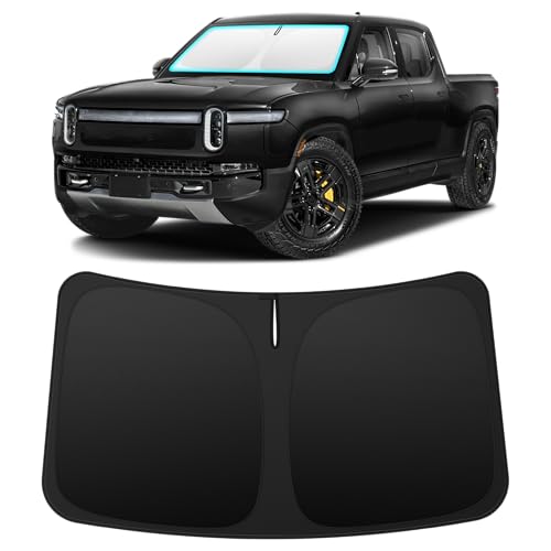 Image of INSAUTO Custom Fit Windshield Sun Shade for Rivian R1T 2022-2026 | Foldable Front Window Sunshade Car Accessories, UV & Heat Reflector, Keeps Interior Cool, Includes Storage Bag