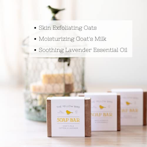 Lavender Goats Milk Soap Bar With Oats - Gentle Exfoliating Bath Soap. Moisturizing Dry Skin Face & Body Wash. Mild Natural And Organic Soap. Made In The Usa #TOP3