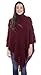 Livingston Women¡¯s Cozy Knitted Pullover Sweater Wrap Shawl w/Tassels, Burgandy