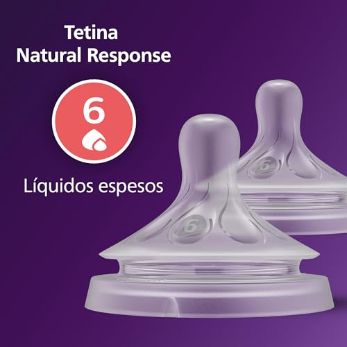 Miniatura 7 de Philips Avent Tetina De Biberón Natural Response: 2 Tetinas De Biberón Philips, Sin Bpa Para Bebés De 6 Meses O Más Modelo Scy966 02