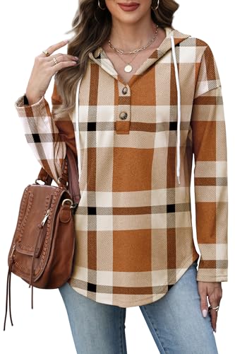 RUMIA Womens Tops V Neck Button Sweatshirt for Women Pullover Long Sleeve Shirts Fall Outfits 2025 Loose Fit S-3XL - Image 3
