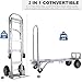 TOPDEEP Heavy Duty Aluminum Hand Truck, Industrial Convertible Hand Truck Dolly Large Size, Utility Cart Converts from Hand Truck to Platform Cart with 10