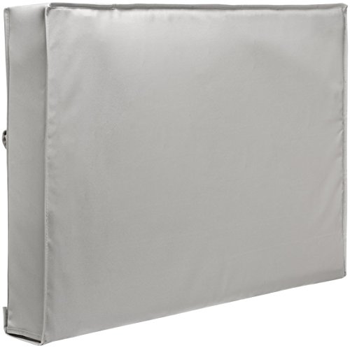 Outdoor TV Cover 30\" - 32\" Gray Weatherproof Universal Protector for LCD, LED, Plasma Television Screens. Built in Bottom Cover and Remote Storage. Compatible with Standard Mounts and Stands. - Thumbnail 2