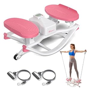 Merach Rock Stepper for Home, Lateral U-shaped Stepper with Resistance Bands for Full-Body Workout, Low-Impact Side to Side Rocking Steppers for Legs/Glutes/Abs, 150KG Max Load, No Assembly