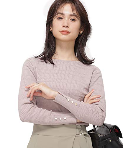 [ナノユニバース] セーター カフスボタンラメリブニット レディース 38 ベージュ