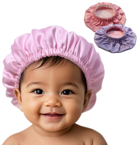 Image of AKISS Baby Infant Newborn Toddler Satin Silk Hair Bonnet Cap for Sleeping 0-3 0-6 3-6 6-12 Months 1-2 1-3 Years
