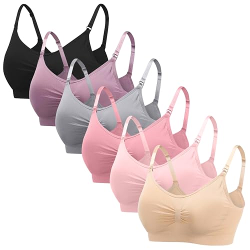 Consejos para Comprar Sujetadores premamá para Mujer disponible en línea para comprar. 48 EPANO 5/6 pcs Sujetadores Lactancia Maternidad, Brasier de Lactancia Cómodos Ajustables, Brasier de Lactancia sin Varillas para Diario y Noche