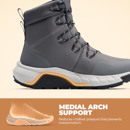 Image of NORTIV 8 Men's Wide Winter Boots Grip on Snow Ice | Insulated Waterproof Lightweight Comfortable Hiking Outdoor Boots Snowgrade